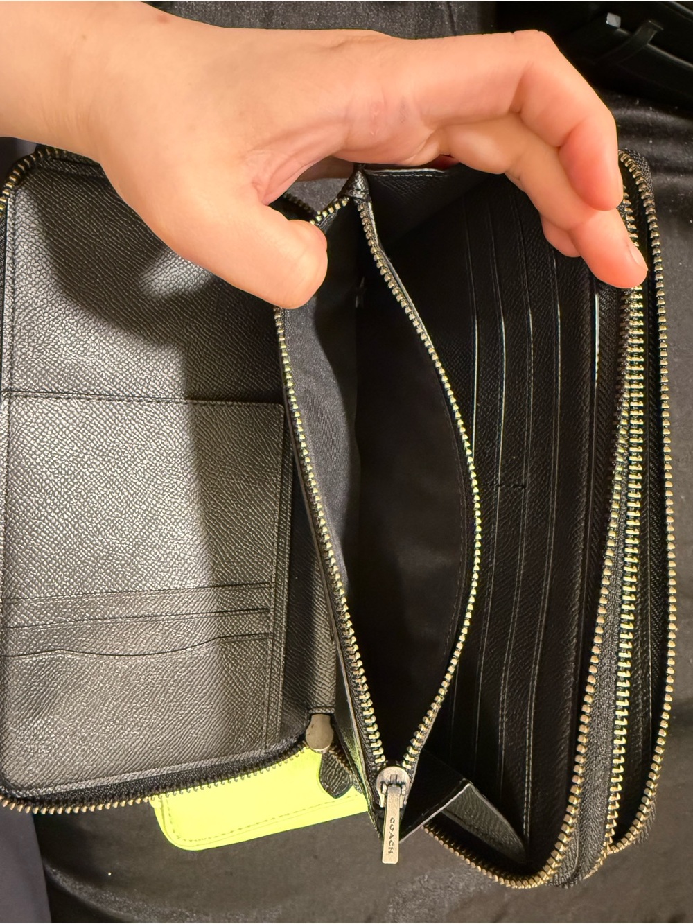 Coach Double Zip Travel Leather Wallet - Picture 6 of 7